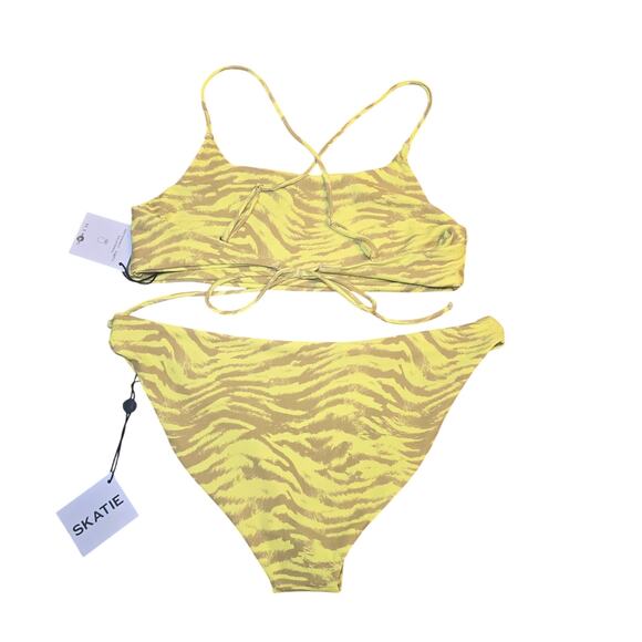 NWT Skatie Yellow Zebra Print Bikini - Picture 2 of 8